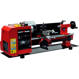 Rotwerk Drehmaschine EDM 350 BL: Leitspindeldrehmaschine mit Zubehör für präzises Drehen.
