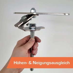 SunElements Erdschraubenfundament 4.3 mit Schraube und Metallelementen zur Montage im Gewächshaus.