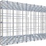 Leere Gabiona C-Ring-Gabione, 30x100x40 cm, Maschenweite 5x5 cm, aus verzinktem Drahtgitter.