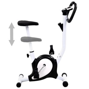 vidaXL Heimtrainer, schwarz-weiß, mit verstellbarem Sattel für Sport & Fitness zu Hause.