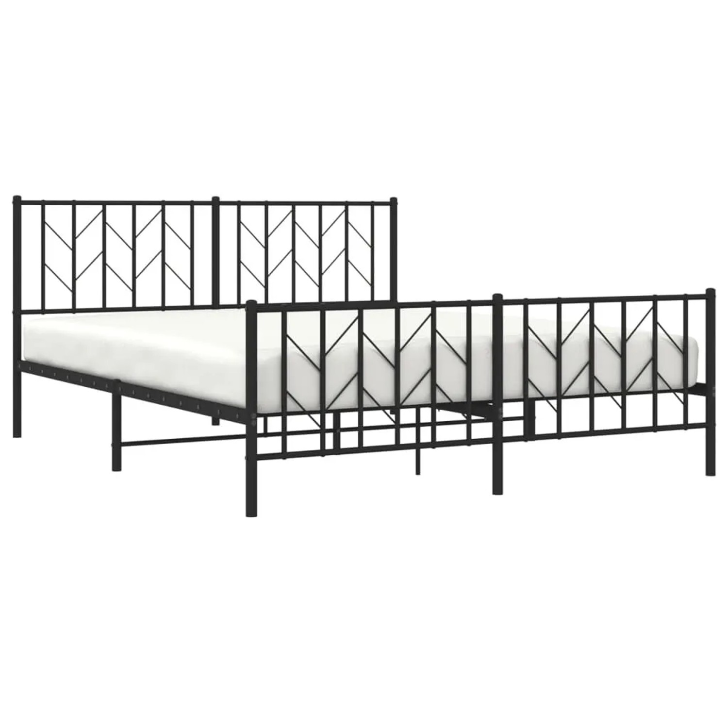 vidaXL Metallbett ohne Matratze mit Fußteil Schwarz 160x200 cm 374458 günstig online kaufen