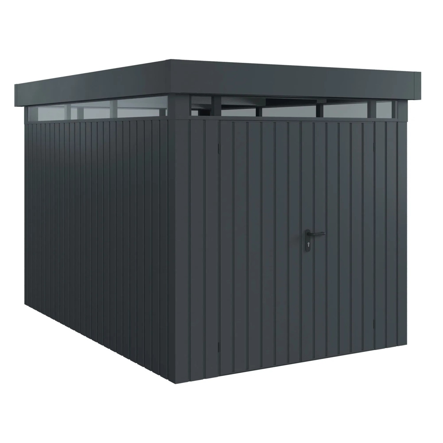 EcoStar Gerätehaus Euroline Flachdach Lichtband 229 cm x 325 cm Anthrazit 2-flg.
