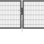Doppeltor Flexo Plus, 400x120 cm, anthrazit, mit Doppelstabmatten-Füllung und Pfosten. Gartenzaun-Tor.