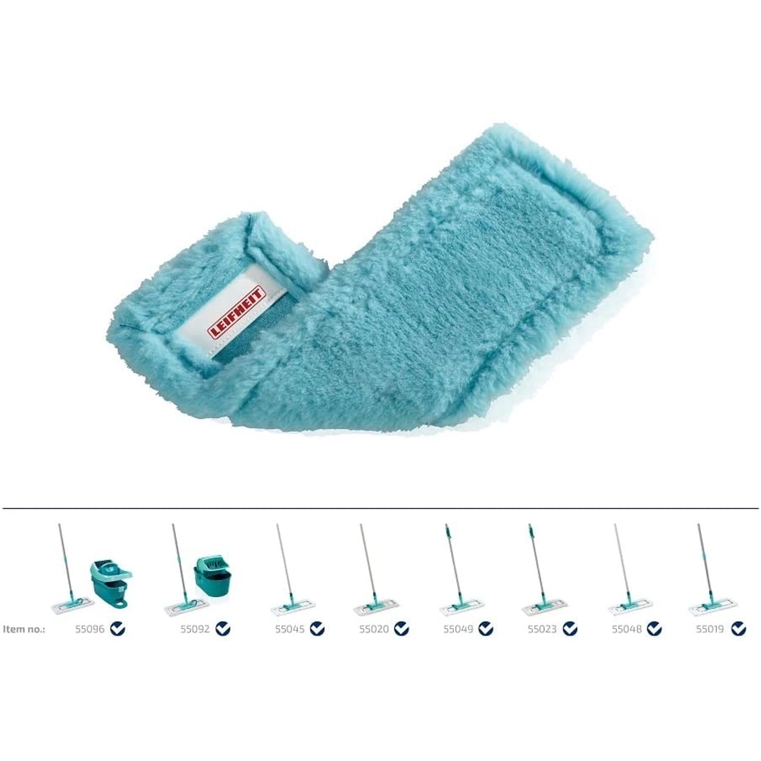 Leifheit Wischbezug Profi XL 2er Set, blauer Bezug zum Staubwischen für Reinigungsgeräte.