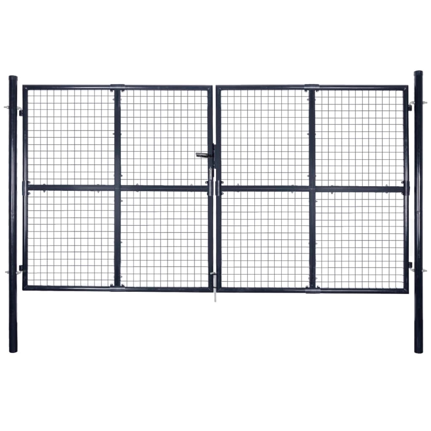 vidaXL Gitter-Gartentor Verzinkter Stahl 306 x 200 cm Grau 143367 günstig online kaufen