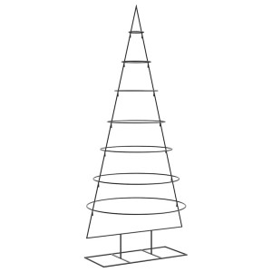 Schwarzer Metall-Weihnachtsbaum (180 cm) für DIY-Dekorationen.