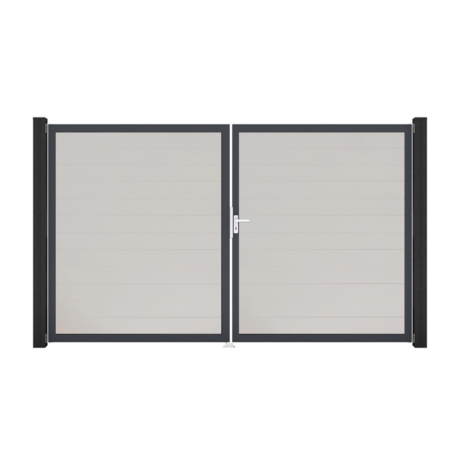 GroJa Tor 2-flg. Basicline Schmal Weiß Rahmen DB703 306 cm x 180 cm DIN Rec günstig online kaufen