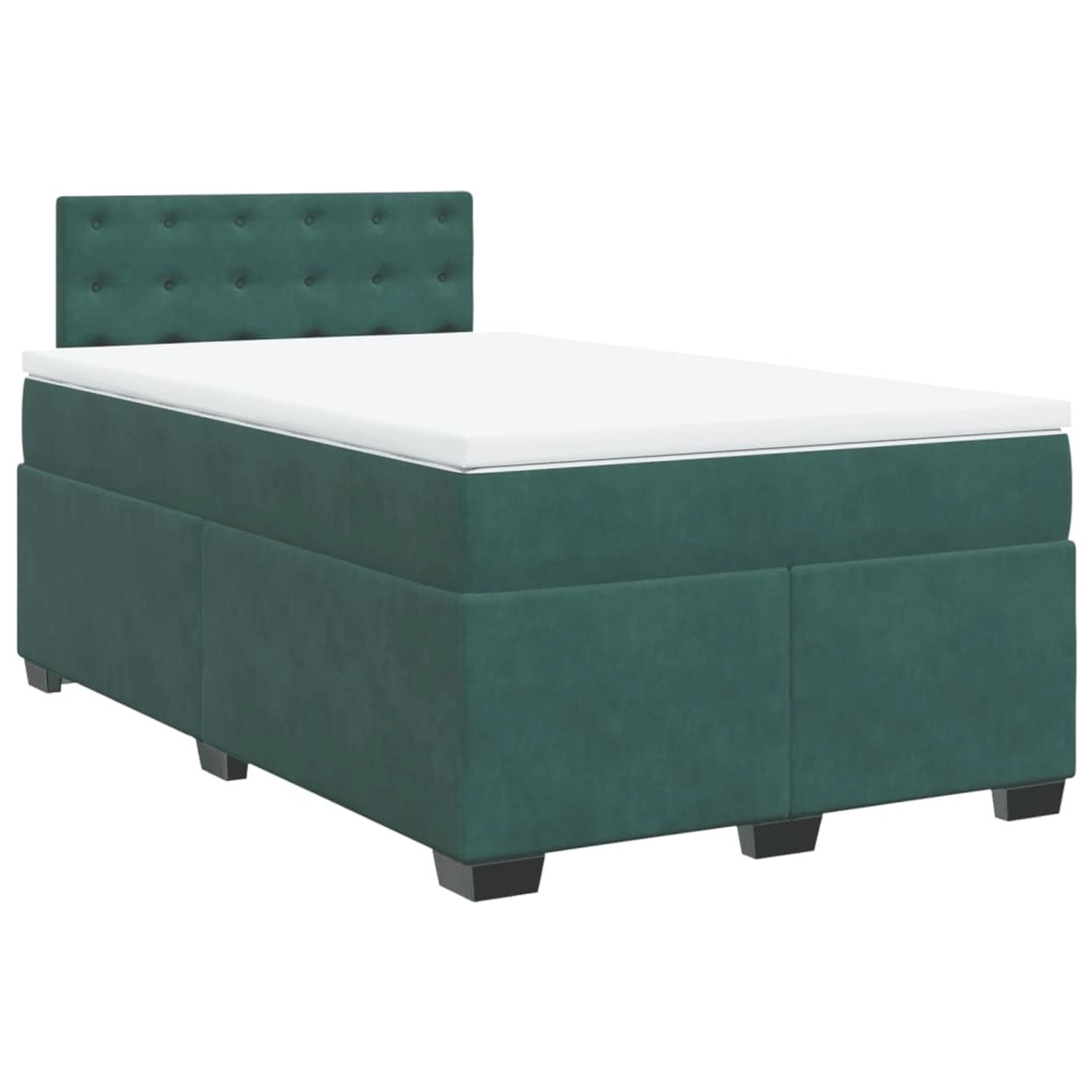 vidaXL Boxspringbett mit Matratze Dunkelgrün 120x190 cm Samt 3286273 günstig online kaufen