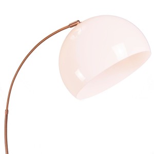 QAZQA Moderne Bogenlampe Kupfer mit Weißem Schirm Arc Basic
