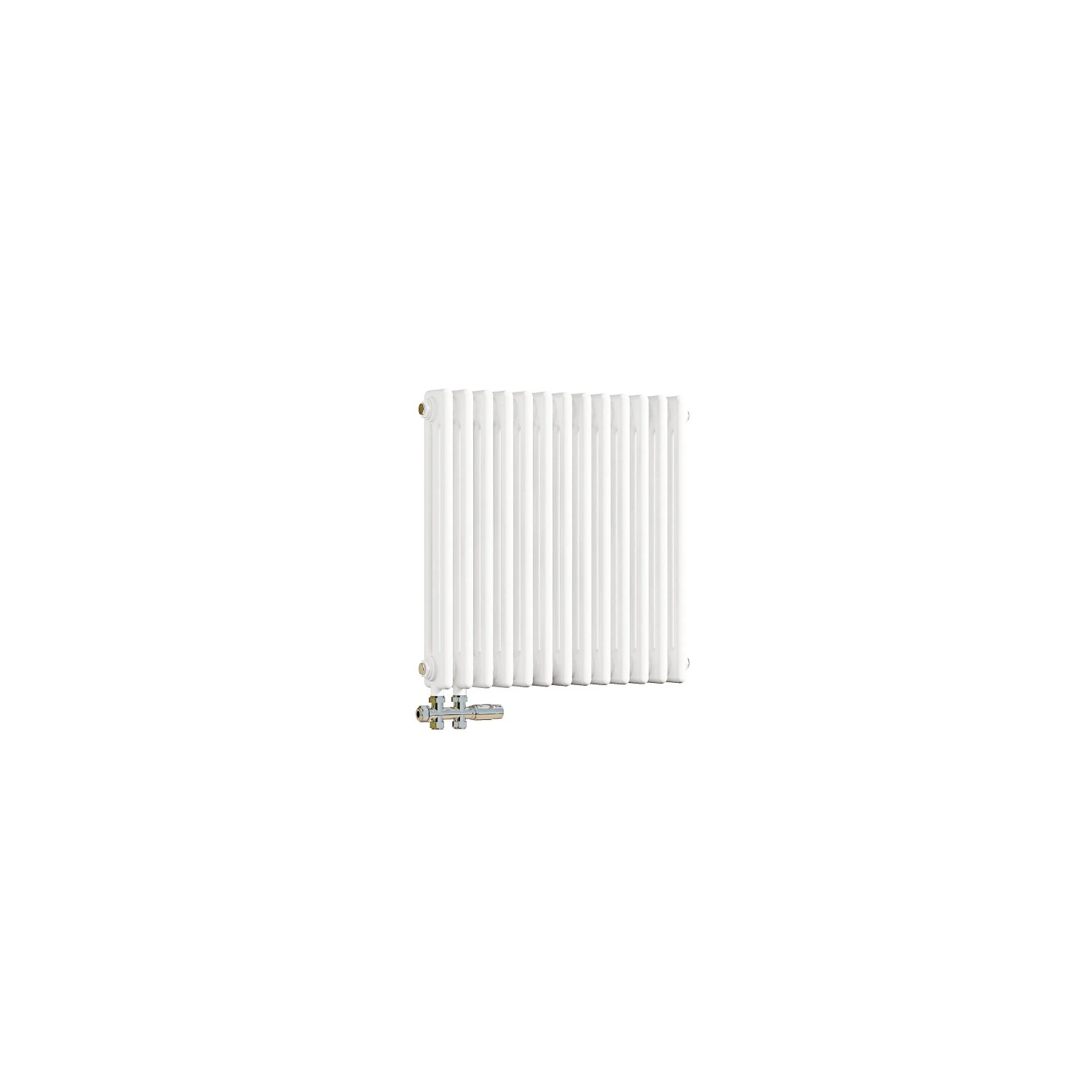 Duschparadies 600x605mm Traditioneller Heizkörper für Warmwasserbetrieb Weiß 942W 3Säulen