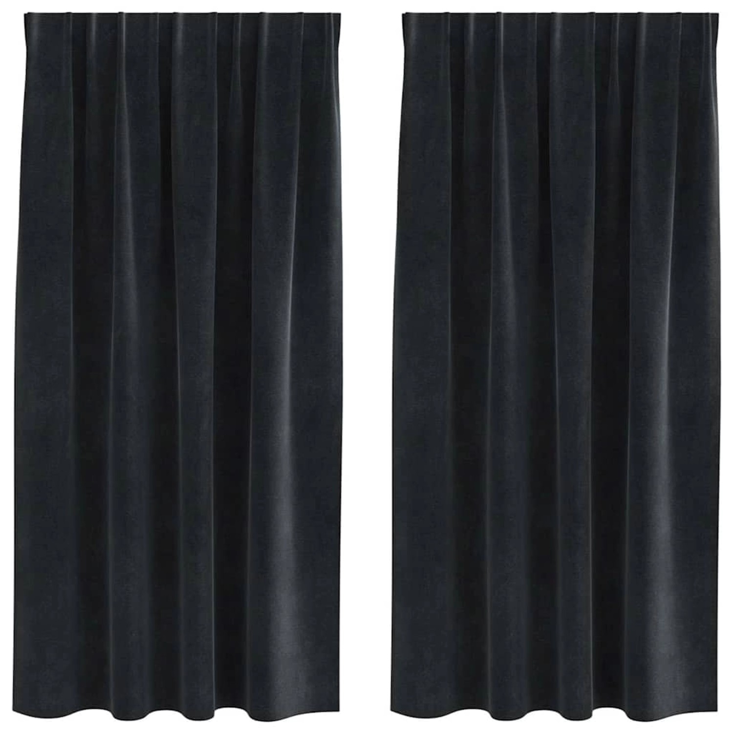 vidaXL Vorhänge 2 Stk Schwarz 140 x 175 cm Samt 4107169 günstig online kaufen