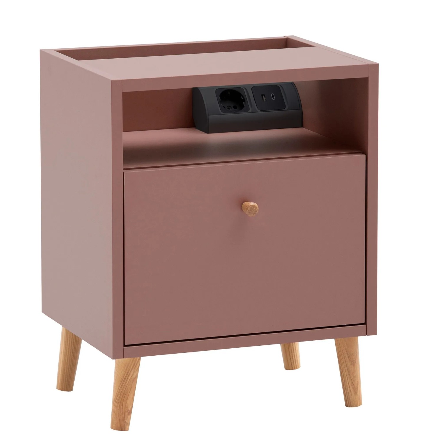 Schildmeyer Nachttisch Bjarne 50,1 cm x 40,2 cm x 32,7 cm Mauve