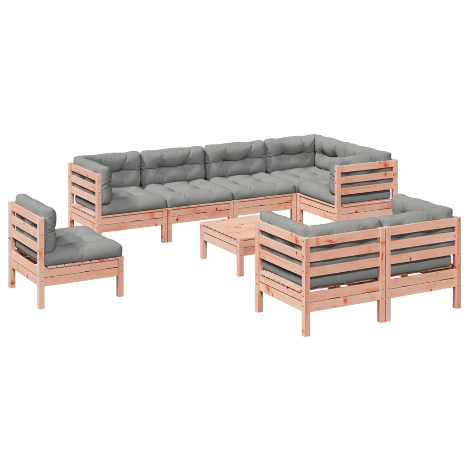 vidaXL 9-Tlg Garten-Sofagarnitur mit Kissen Massivholz Douglasie 3299517 günstig online kaufen