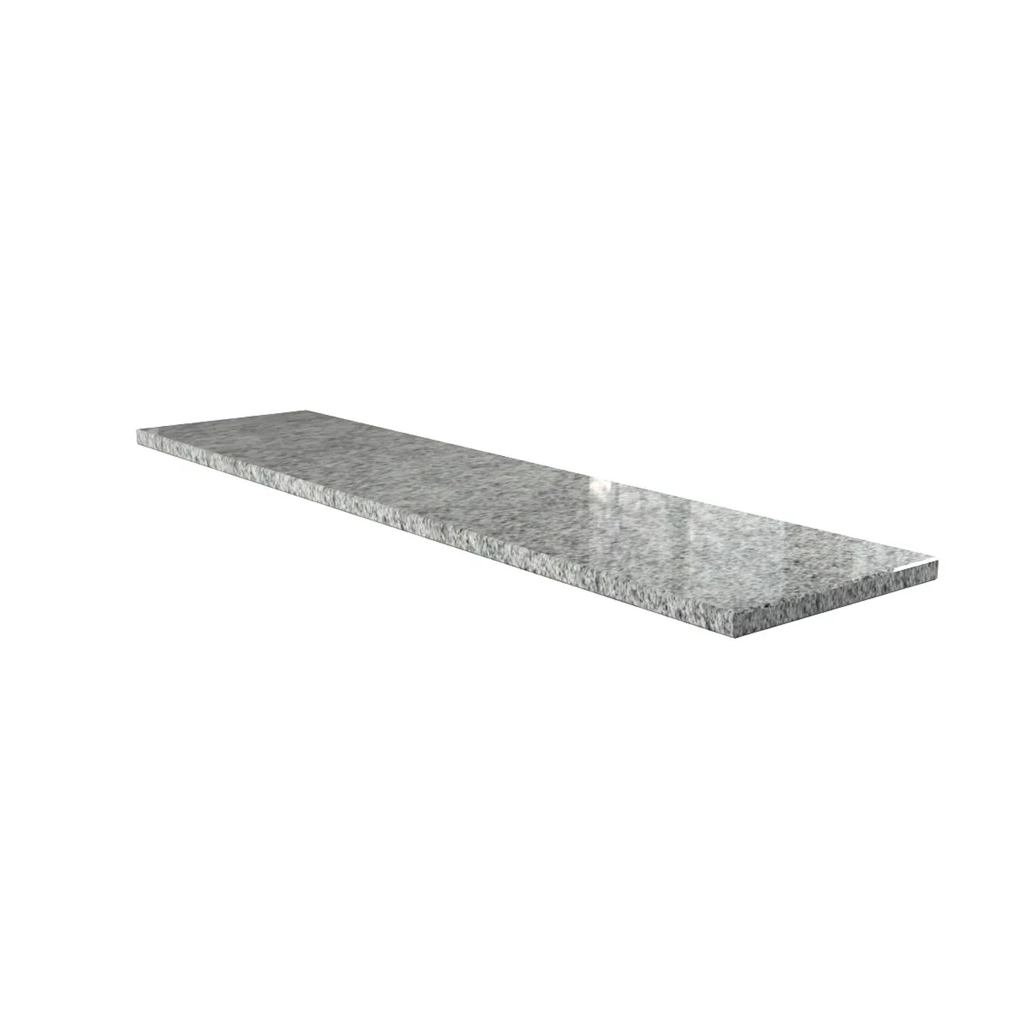Grau-weiße Fensterbank Sino, 40 cm breit, mit Wasserrille für Innen & Außen.