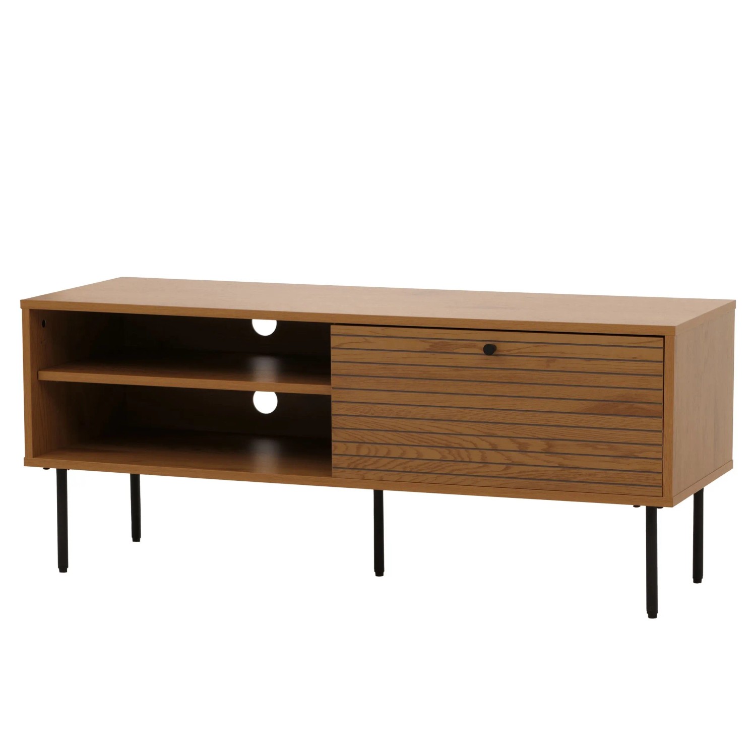 MCW TV-Rack N78 Skandinavischer Stil Metall Holz Melamin 50x120x40cm Natur