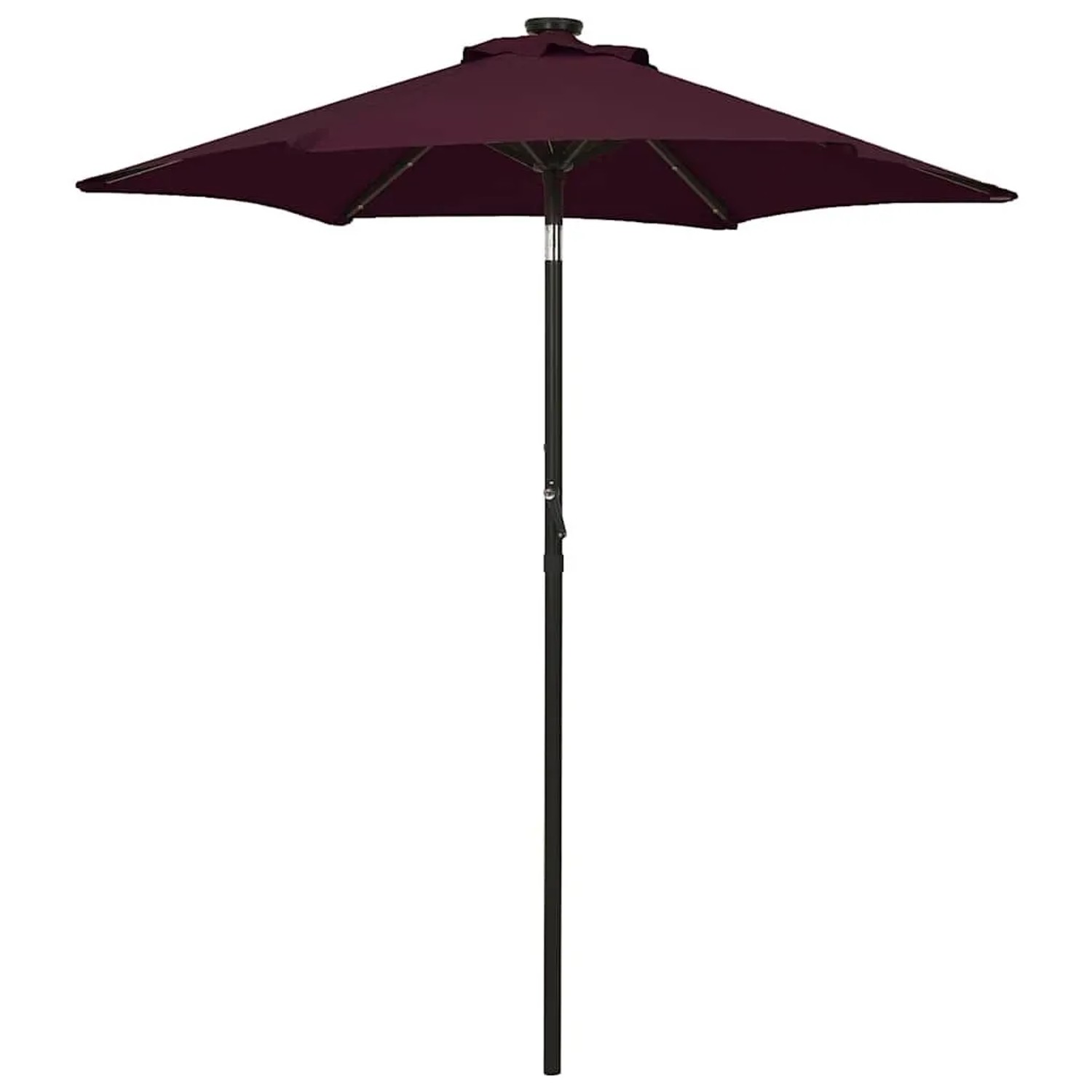 vidaXL Sonnenschirm mit LED-Beleuchtung Bordeauxrot 200x211 cm Alu 313561