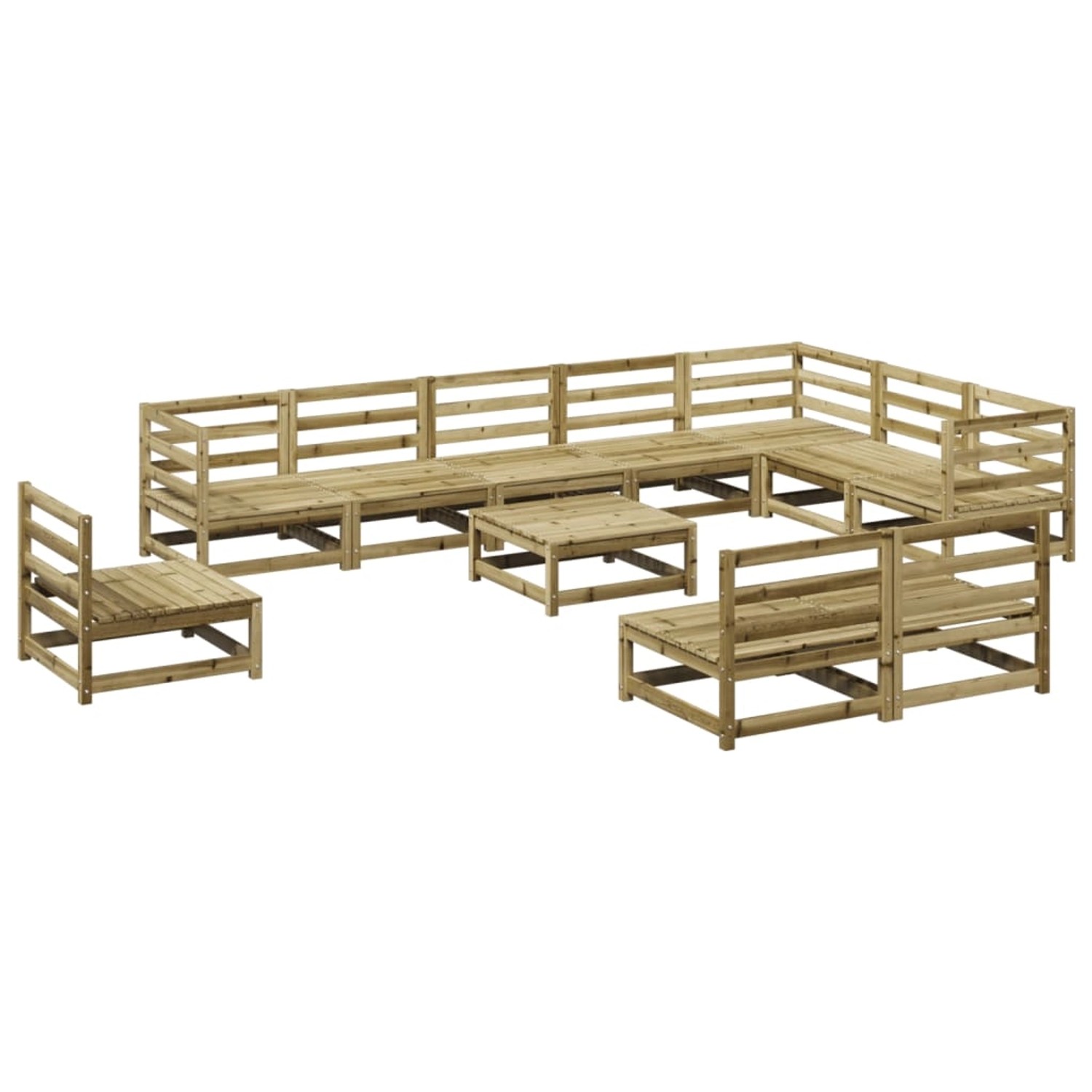 vidaXL 11-Tlg Garten-Sofagarnitur Kiefernholz Imprägniert 3299488 günstig online kaufen