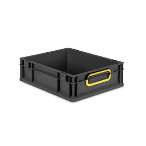 PROREGAL Eurobox Nextgen Color HxBxT 12x30x40cm 11 Liter Griffe Gelb Geschlossen Schwarz Eurobehälter Transportbox Transportbehälter