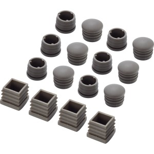Fußkappen Set für Madison Lounge-Gruppe, 4 Stück, 30x30x30mm, Kunststoff, anthrazit, für Gartenmöbel.