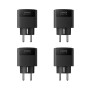 Vier schwarze Anker Solix Smart Plugs für Balkonkraftwerk-Set.