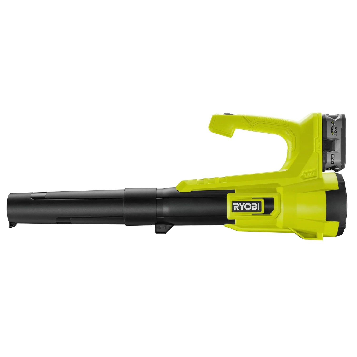 Ryobi Akku-Laubgebläse RY18BLA-140 One+ 18V mit Akku und Ladegerät, gelb/schwarz.