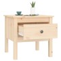 vidaXL Beistelltisch aus Kiefernholz mit Schublade, 50x50x49 cm.