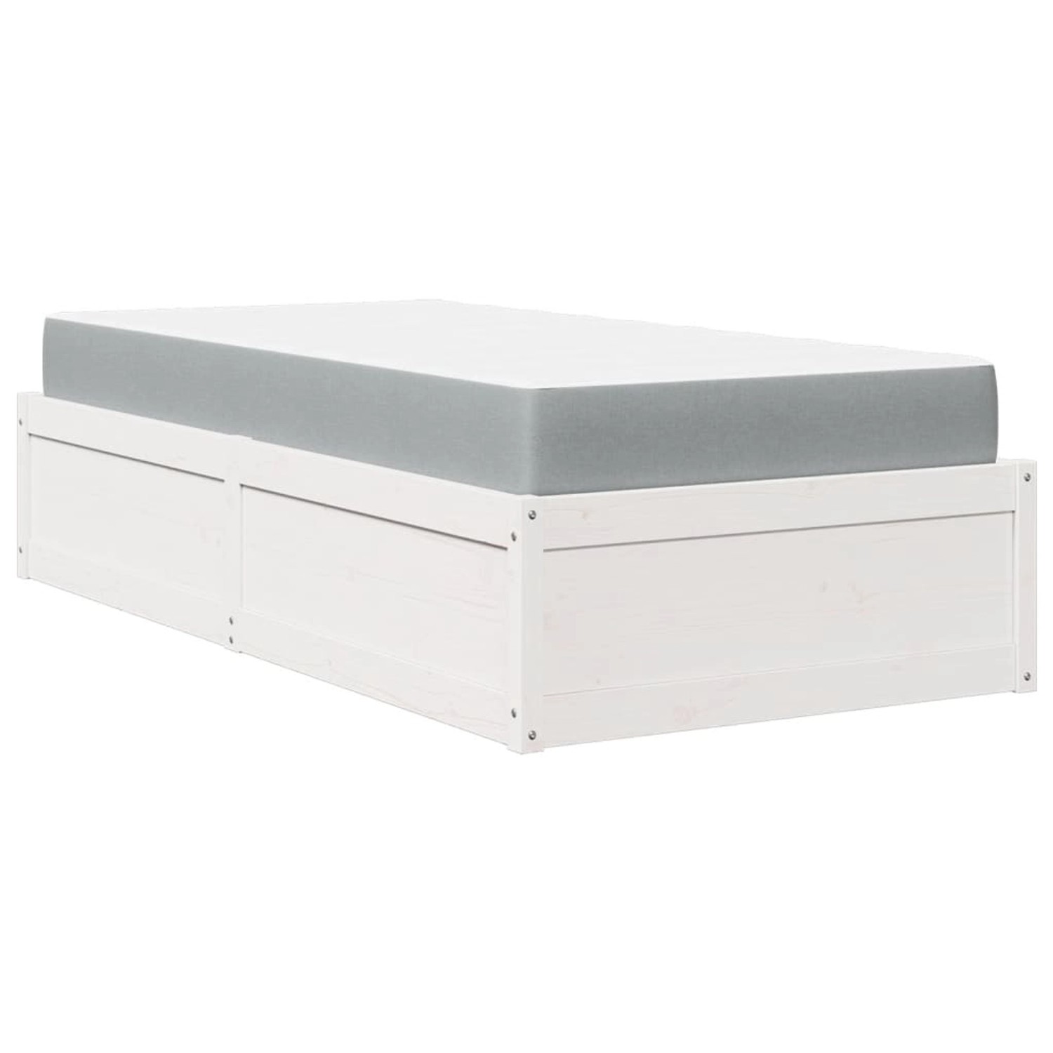 vidaXL Bett mit Matratze Weiß 90x200 cm Massivholz Kiefer 3281944 günstig online kaufen