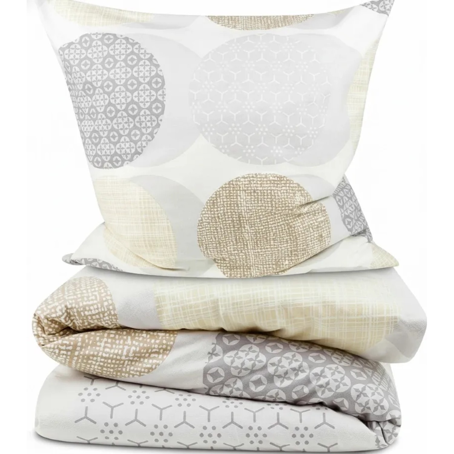 Beautissu Josi Bettwäsche 155x220cm + Kissenbezug 80x80cm Beige Biber günstig online kaufen