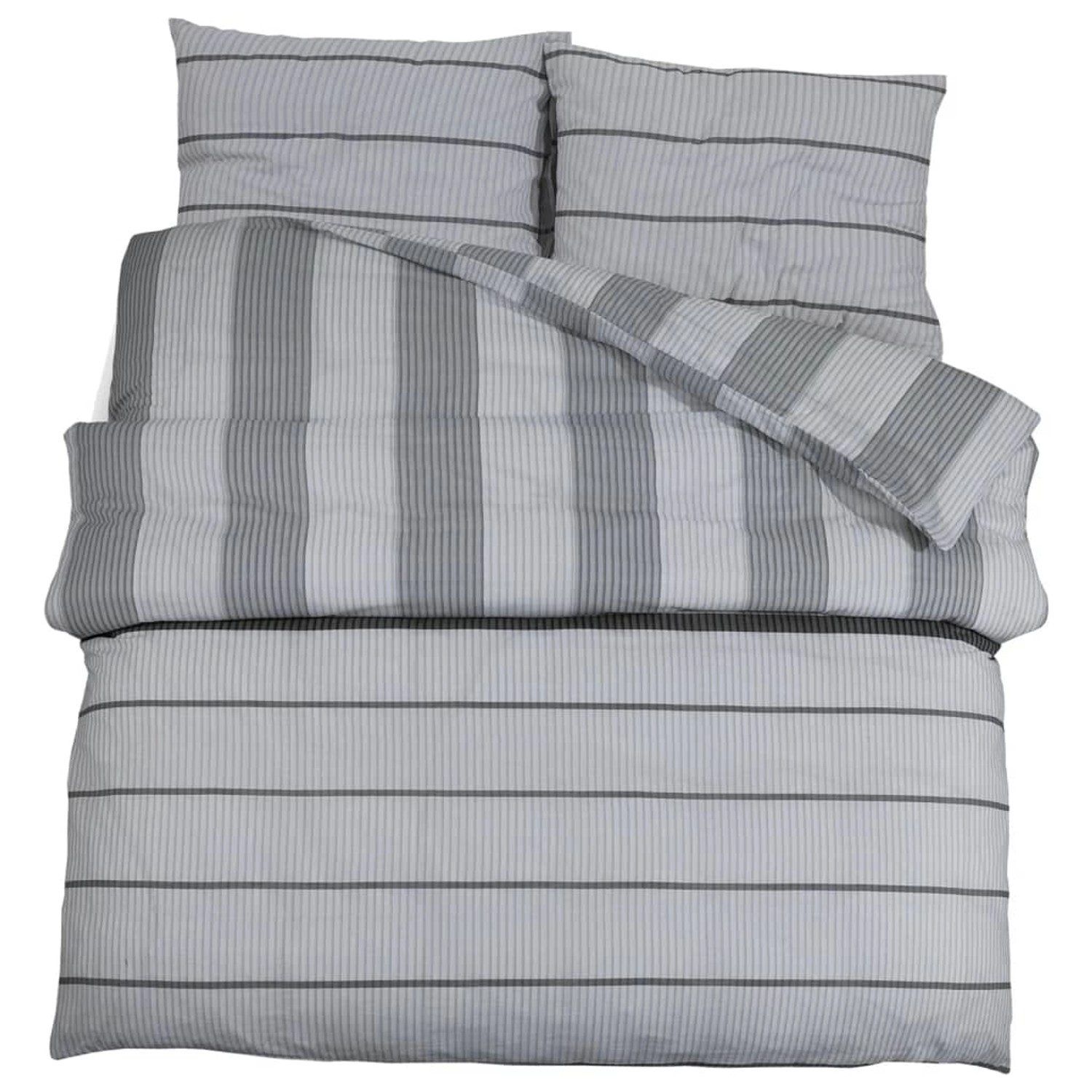 vidaXL Bettwäsche-Set Grau 200x200 cm Baumwolle 136441 günstig online kaufen