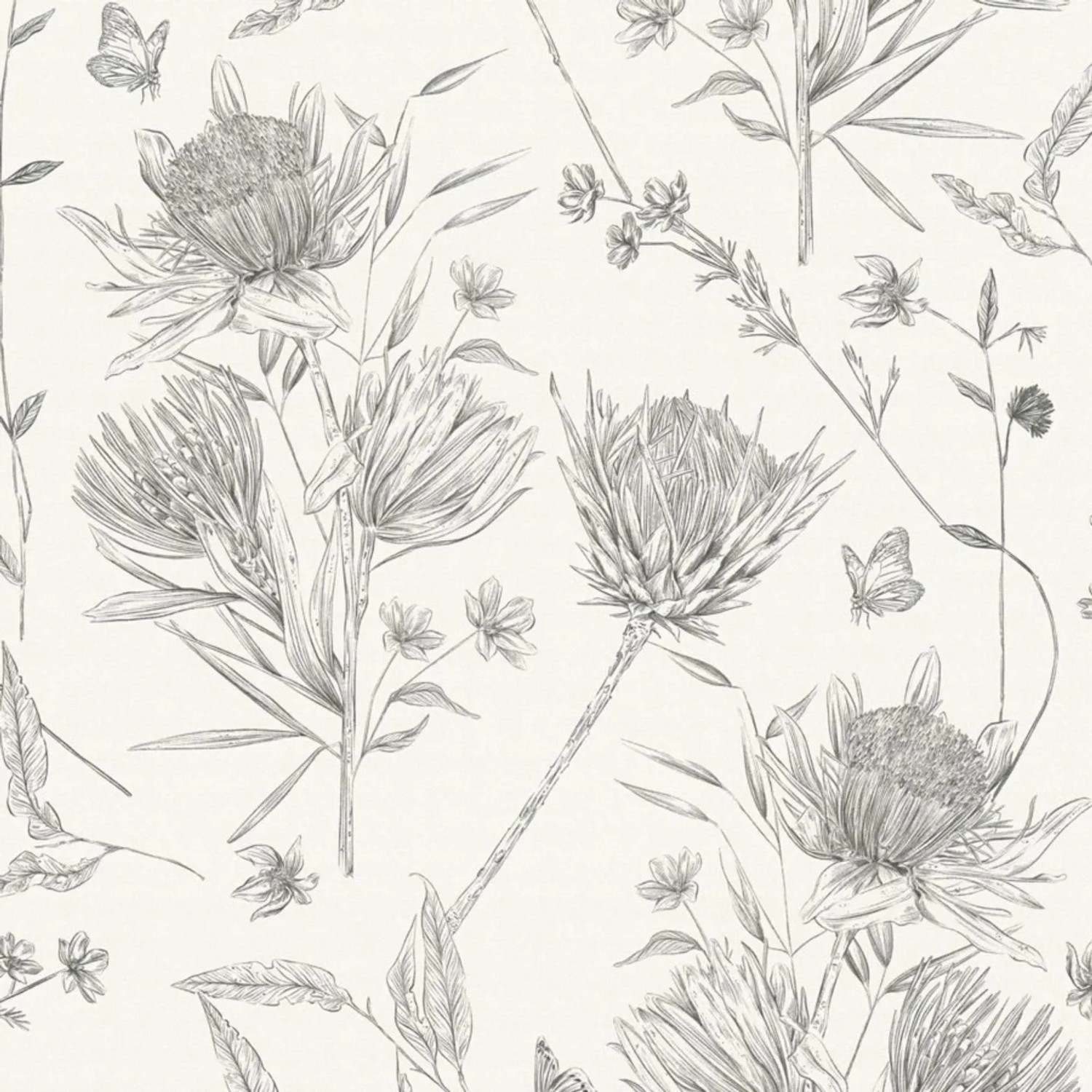 Tadessi Tapete Floral M1-No.4500 Vliestapete in Schwarz
