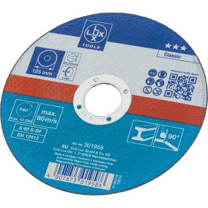 LUX Gewebe-Trennscheibe Classic Metall, 125 mm Durchmesser, für Winkelschleifer.