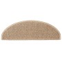 Sandfarbene Stufenmatte in Sisal-Optik, selbstklebend, für sicheren Halt auf Treppen. Robustes Textil.