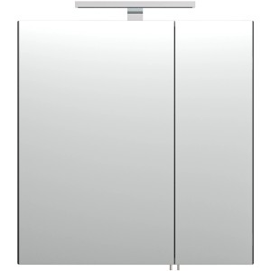 Posseik Spiegelschrank Homeline, 60 cm, Anthrazit mit Aufsatzleuchte und Softclose-Türen.