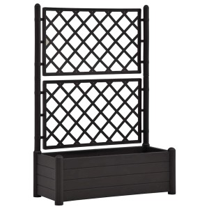 vidaXL Pflanzkübel mit Spalier 100x43x142 cm PP Anthrazit 313985