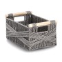 Grauer Zeller Aufbewahrungskorb aus Papiergeflecht mit Holzgriffen, 35,5x22x17,5 cm.