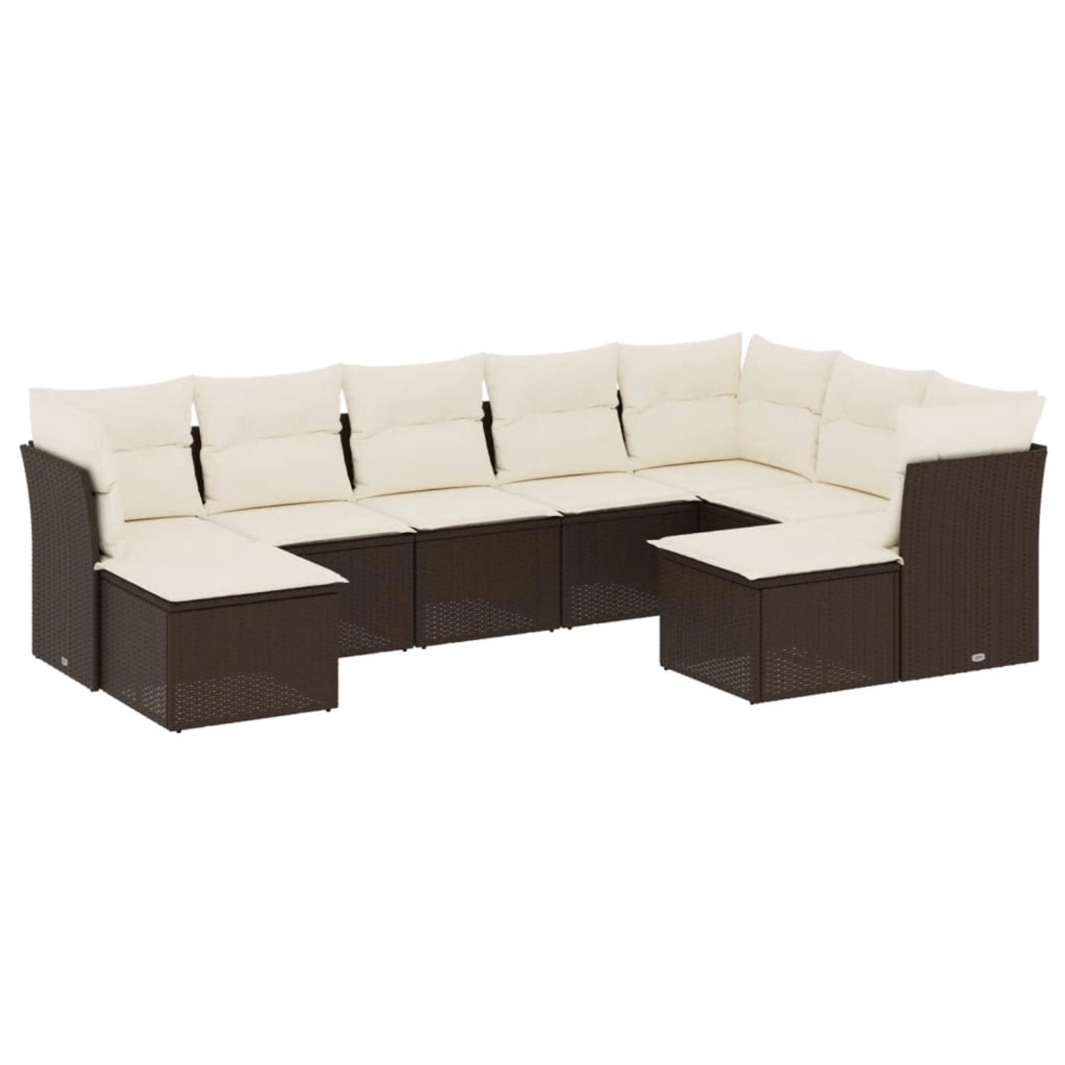 vidaXL 9-Tlg Garten-Sofagarnitur mit Kissen Braun Poly Rattan 3250412 günstig online kaufen