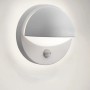 Graue Philips MyGarden June LED-Außenwandleuchte mit Bewegungssensor, 19,5x19,5x13,5 cm.