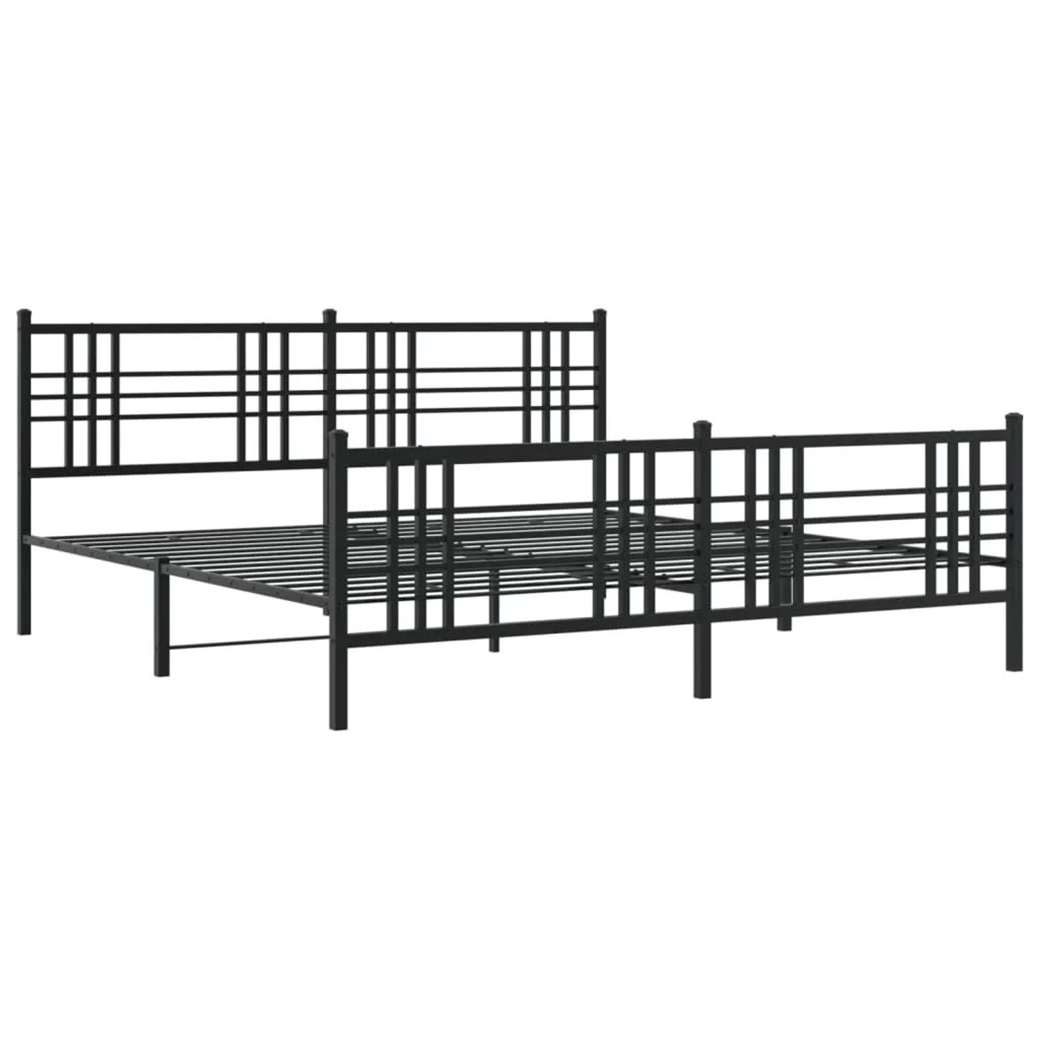vidaXL Bettgestell mit Kopf- und Fußteil Metall Schwarz 193x203 cm 376348 günstig online kaufen