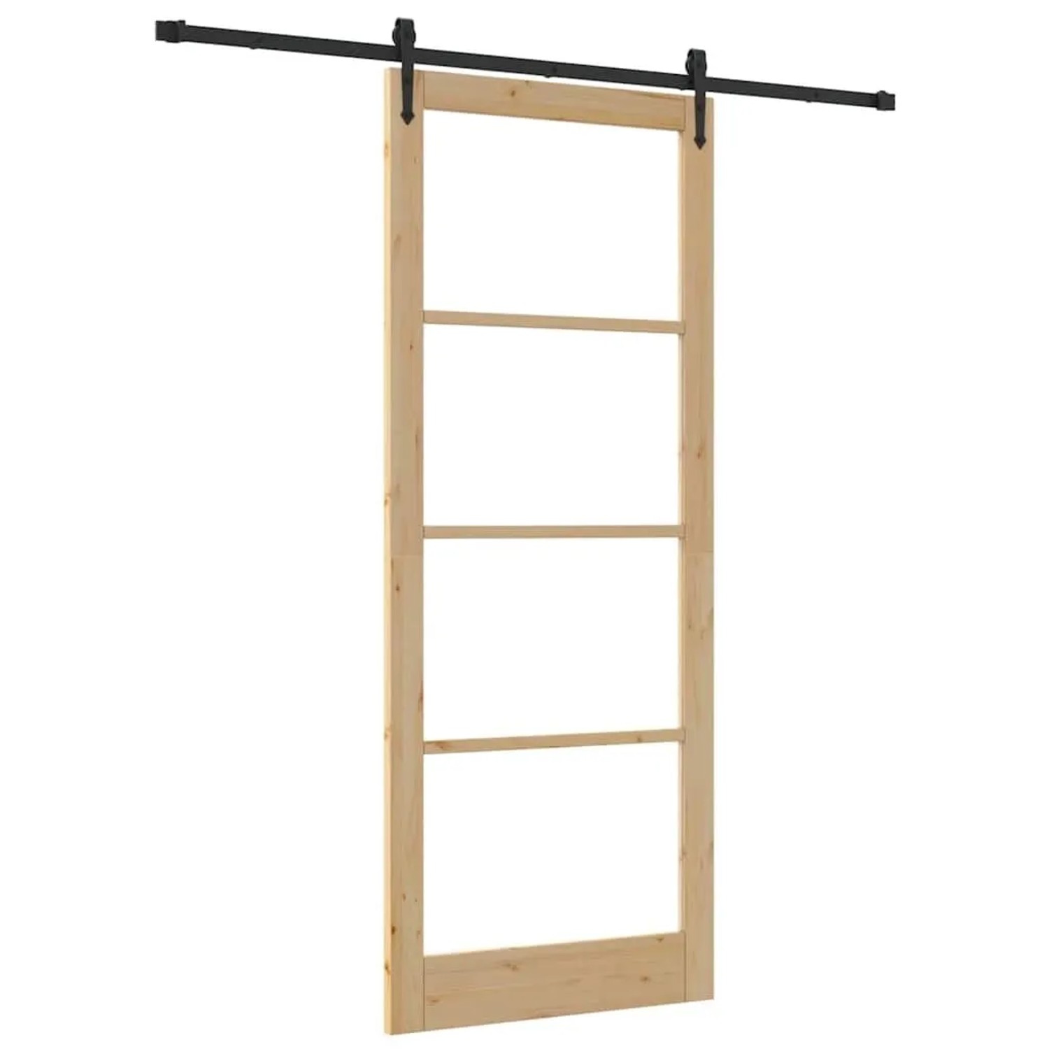 vidaXL Schiebetür ORKDAL Natur 93 x 232 cm Massivholz Kiefer und Glas 3332487