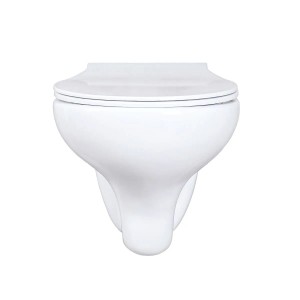 Creavit Wand-WC Dusch-WC mit Taharet Bidet Düse und Spülrand Weiß