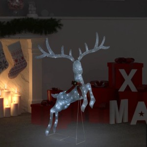 vidaXL LED-Rentier Fliegend Weihnachtsdeko 120 LEDs Weiß Kaltweiß 329769