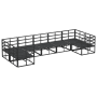 vidaXL Garten-Sofa-Set, 7-teilig, schwarz, Aluminium. Modulares Lounge-Set für Terrasse und Garten.