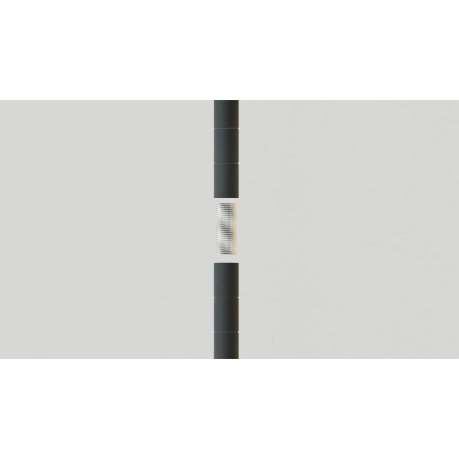 Detailaufnahme: Schwarzes AR Shelving Standregal AR Deco mit Gewindestange.