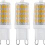 3er Set Eglo G9 LED Leuchtmittel in Röhrenform, 3W, 320lm, 4,9x1,6cm. Warmweißes Licht.