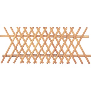 Brauner Jägerzaun, 250x80 cm, aus imprägniertem Nadelholz mit diagonaler Lattung.