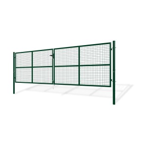 Grünes Casanoov Gartentor Olga, 2-flügelig (4m) mit Tür (1m), Stahl verzinkt.