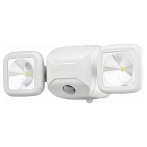 Weißer Mr. Beams LED-Außenstrahler MB3000 mit Bewegungsmelder.