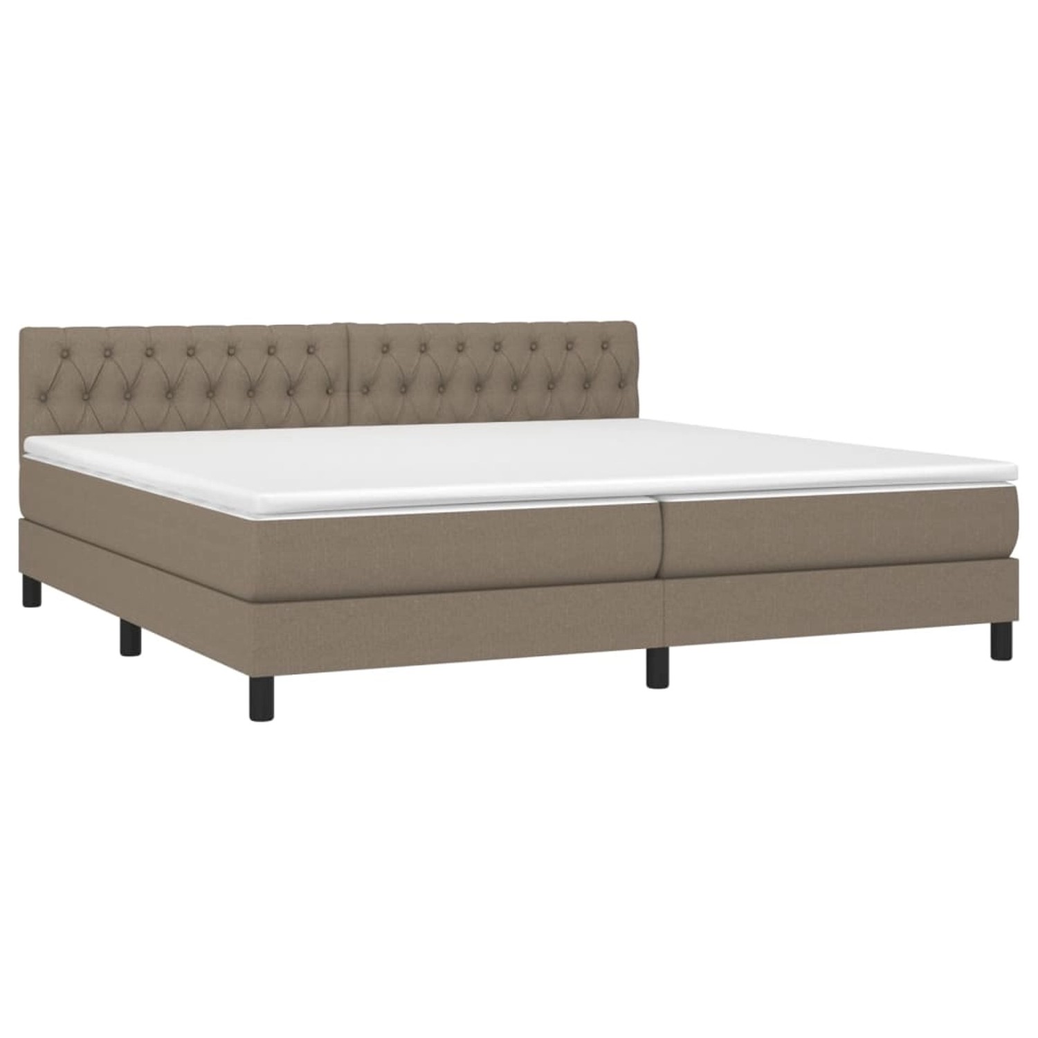 vidaXL Boxspringbett mit Matratze & LED Taupe 200x200 cm Stoff 3133425 günstig online kaufen