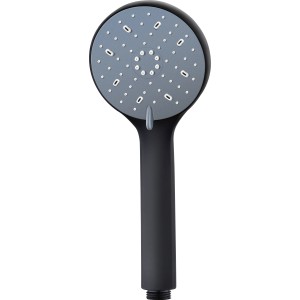 Schwarze, runde Handbrause des baliv Überkopfbrause-Sets KBS-8170.