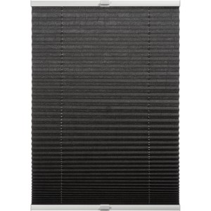 Anthrazitfarbenes Schöner Wohnen Plissee Milla, 100x130 cm, für Fenster, blickdicht und lichtdurchlässig.